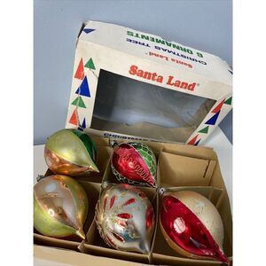 Vintage Polish Mercury Glass Tear Drop Ornaments